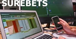 Apostador haciendo apuestas seguras, surebets