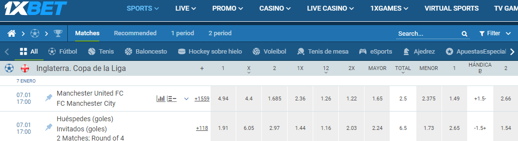 Bonos 1xbet España 2